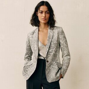 Truth and Pride 100% Silk Tortoise Print Oversized Boyfriend Blazer